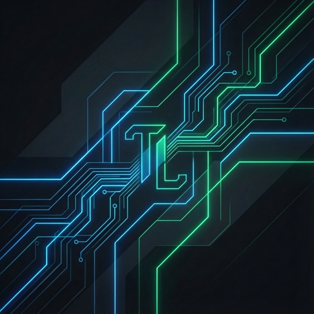 Abstract digital art with TL monogram